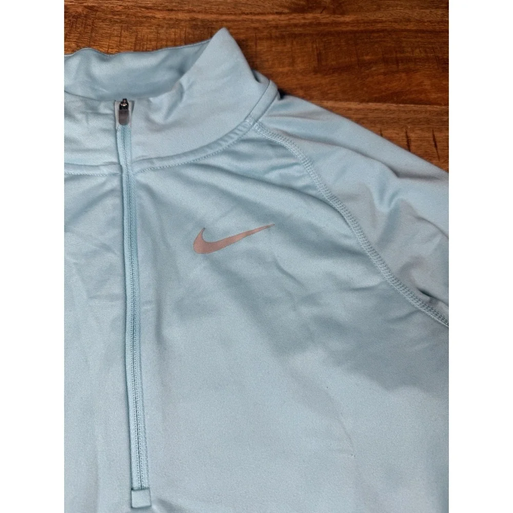 Nike Dri-FIT Running 1/4 Zip Pullover Top Blue Reflective Women's XS